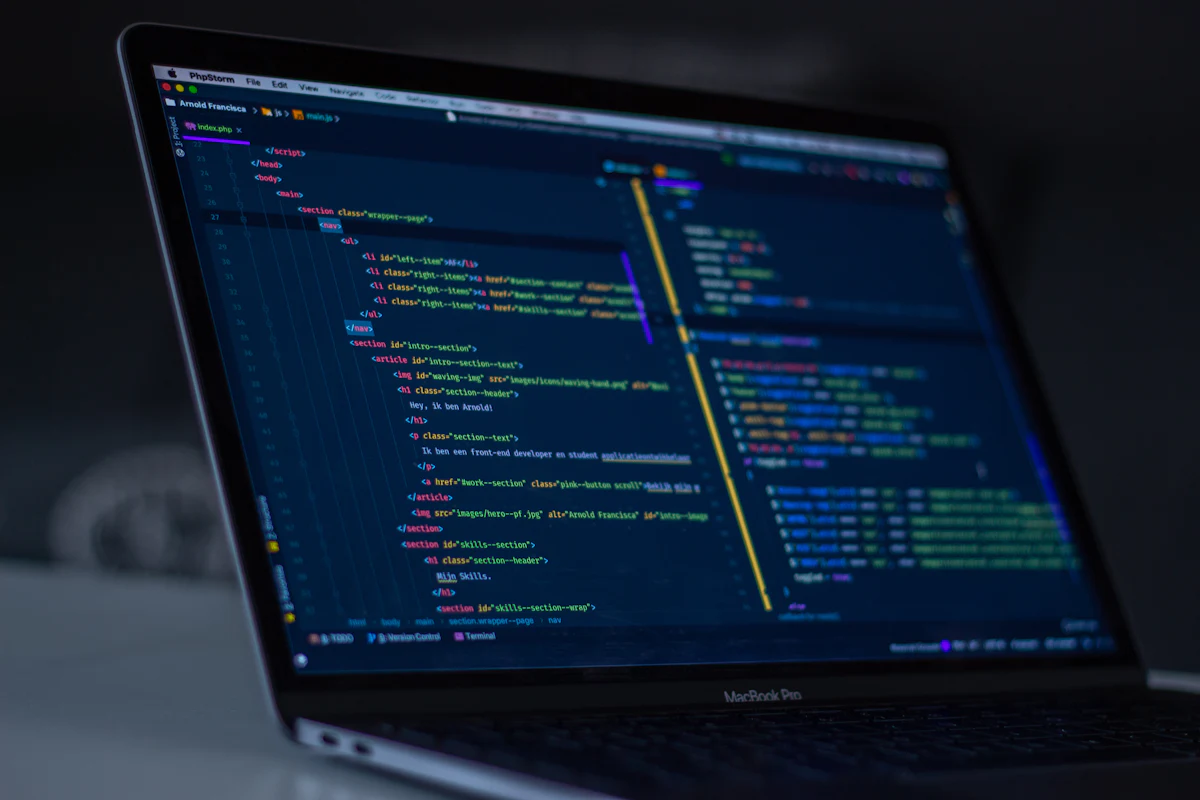 Lines of code on a developer screen
